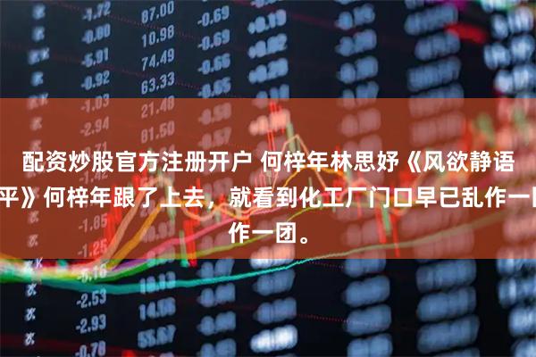 配资炒股官方注册开户 何梓年林思妤《风欲静语难平》何梓年跟了上去，就看到化工厂门口早已乱作一团。